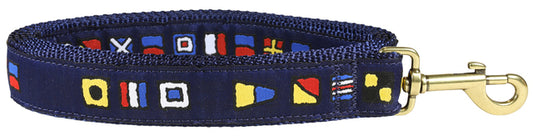 1.25” x 6ft Ribbon Dog Leash – Nautical Flags