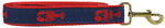 1.25” x 6ft Ribbon Dog Leash – Lobster, Red on Navy Blue Thumbnail