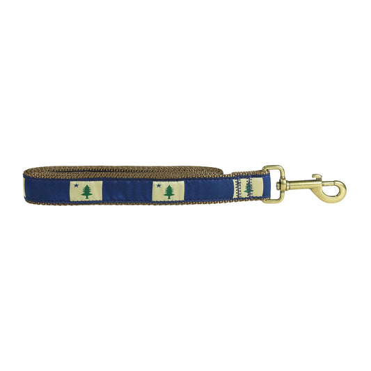 1.25” x 6ft Ribbon Dog Leash – 1820/1901 Maine Flag