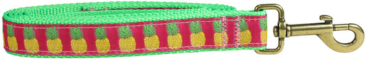 1” x 6ft Ribbon Dog Leash – Pineapples