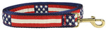 1.25” x 6ft Ribbon Dog Leash – Retro US Flags Thumbnail