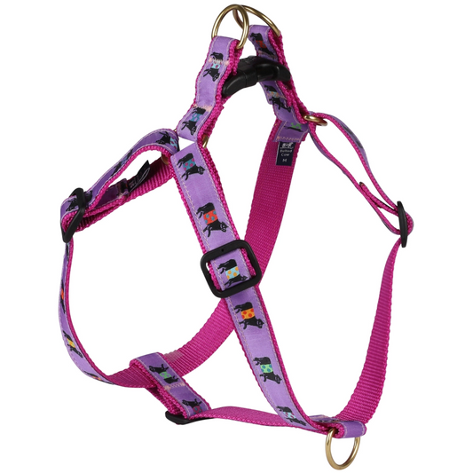 Step-In 1" Dog Harness - Purple Beltie Cow
