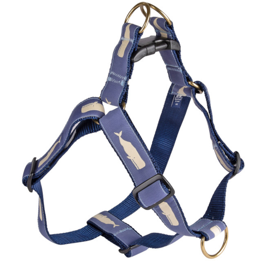 Step-In 1.25" Dog Harness - Blue Moby Whale