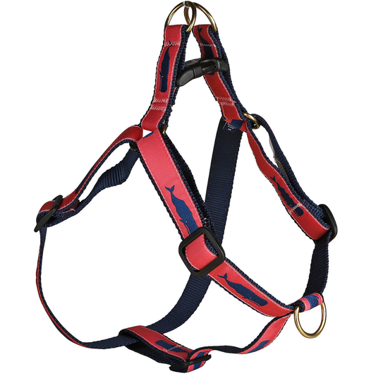 Step-In 1" Dog Harness - Pink Moby Whale