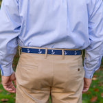 D-Ring Belt - Anchor, White and Blue Thumbnail