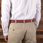 Leather Tab and Ribbon Belt - Red Buffalo Plaid Thumbnail