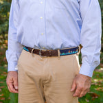 Leather Tab and Ribbon Belt - Dark & Stormy Thumbnail