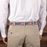 Leather Tab and Ribbon Belt - Historic American Flags Thumbnail