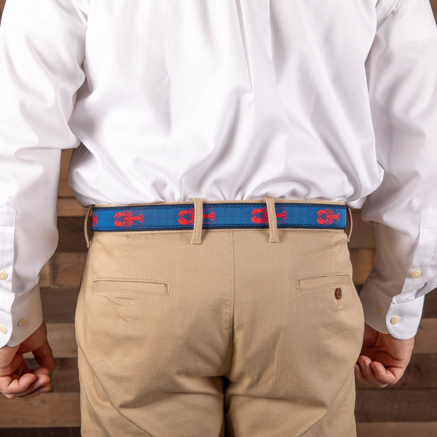D-Ring Belt - Red Lobster on Navy Blue