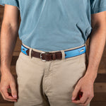 Leather Tab and Ribbon Belt - Bill Fish, Coral Thumbnail
