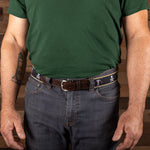 Leather Tab and Ribbon Belt - Black Pirate Flags Thumbnail