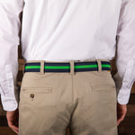 D-Ring Belt - Classic Stripe, Green & Navy Blue Thumbnail