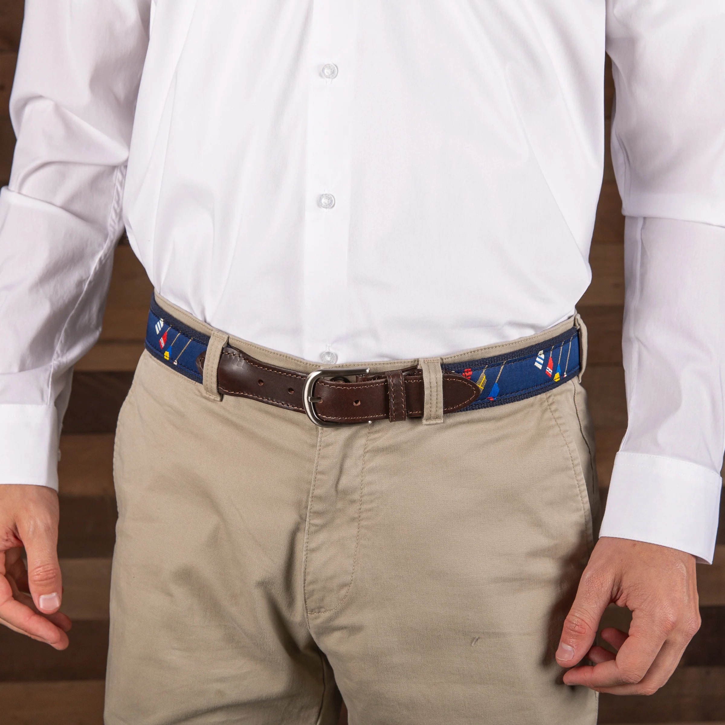 Leather Tab and Ribbon Belt - HOC Crew Blades