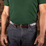 Leather Tab and Ribbon Belt - Bourbon & Whiskey Thumbnail