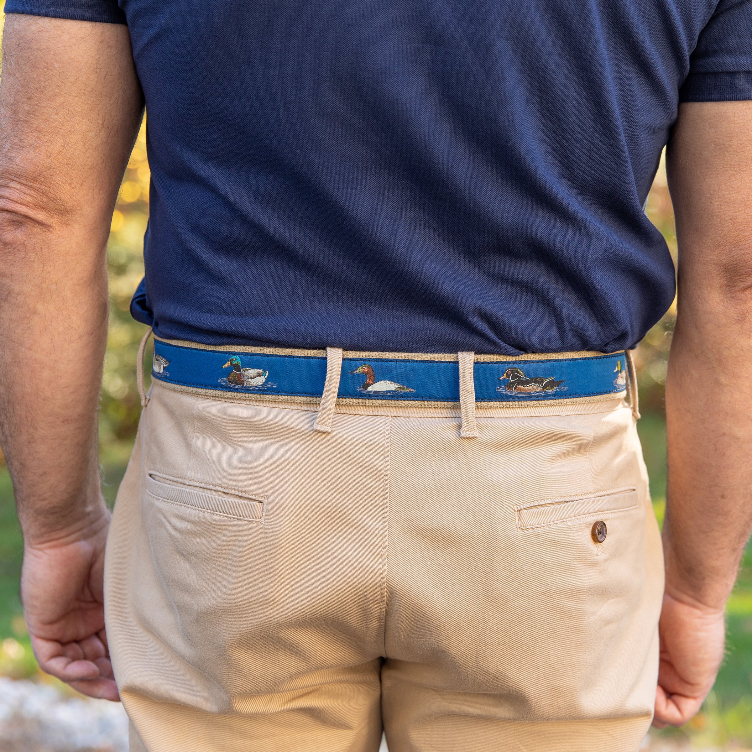 D-Ring Belt - Navy Blue Ducks