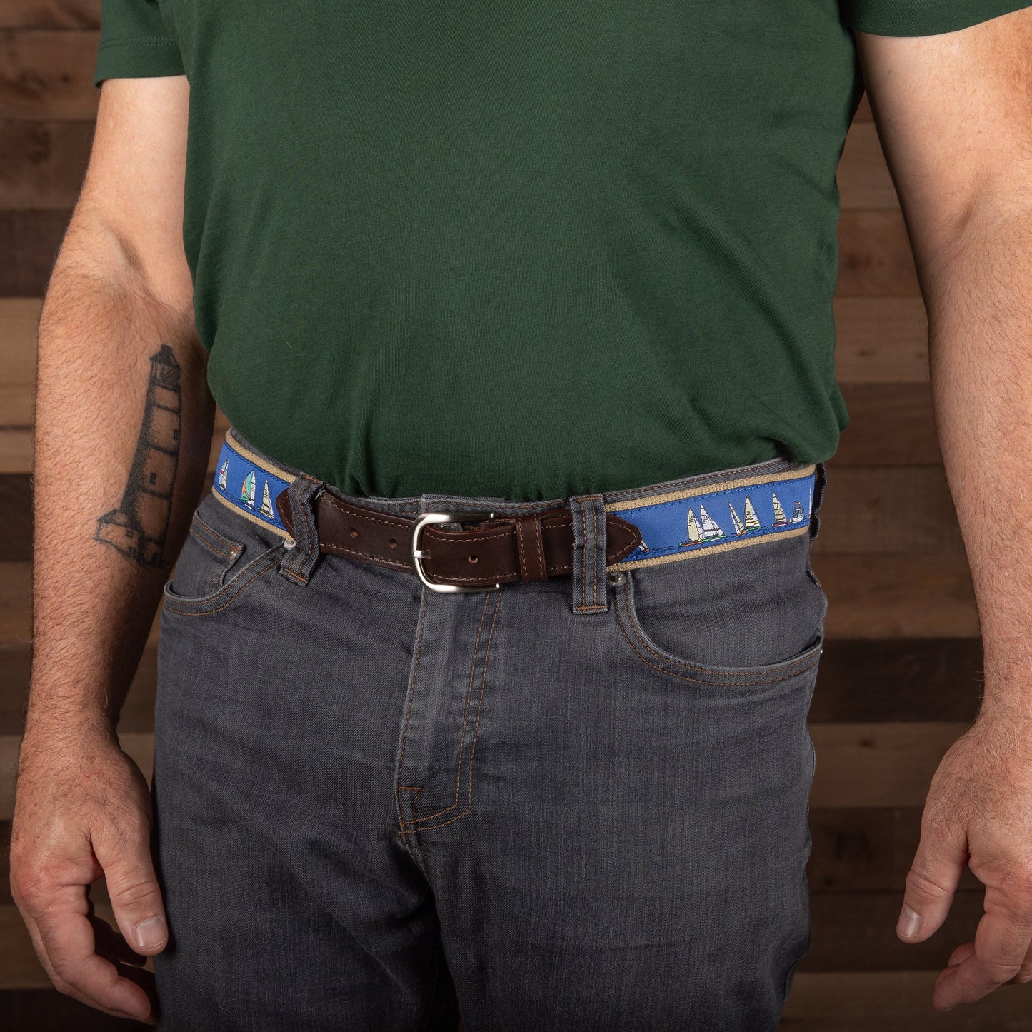 Leather Tab and Ribbon Belt - Rounding the Mark