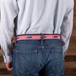 Leather Tab and Ribbon Belt - Moby Whale - Pink Thumbnail