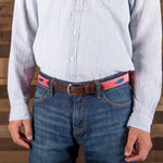 Leather Tab and Ribbon Belt - Moby Whale - Pink Thumbnail