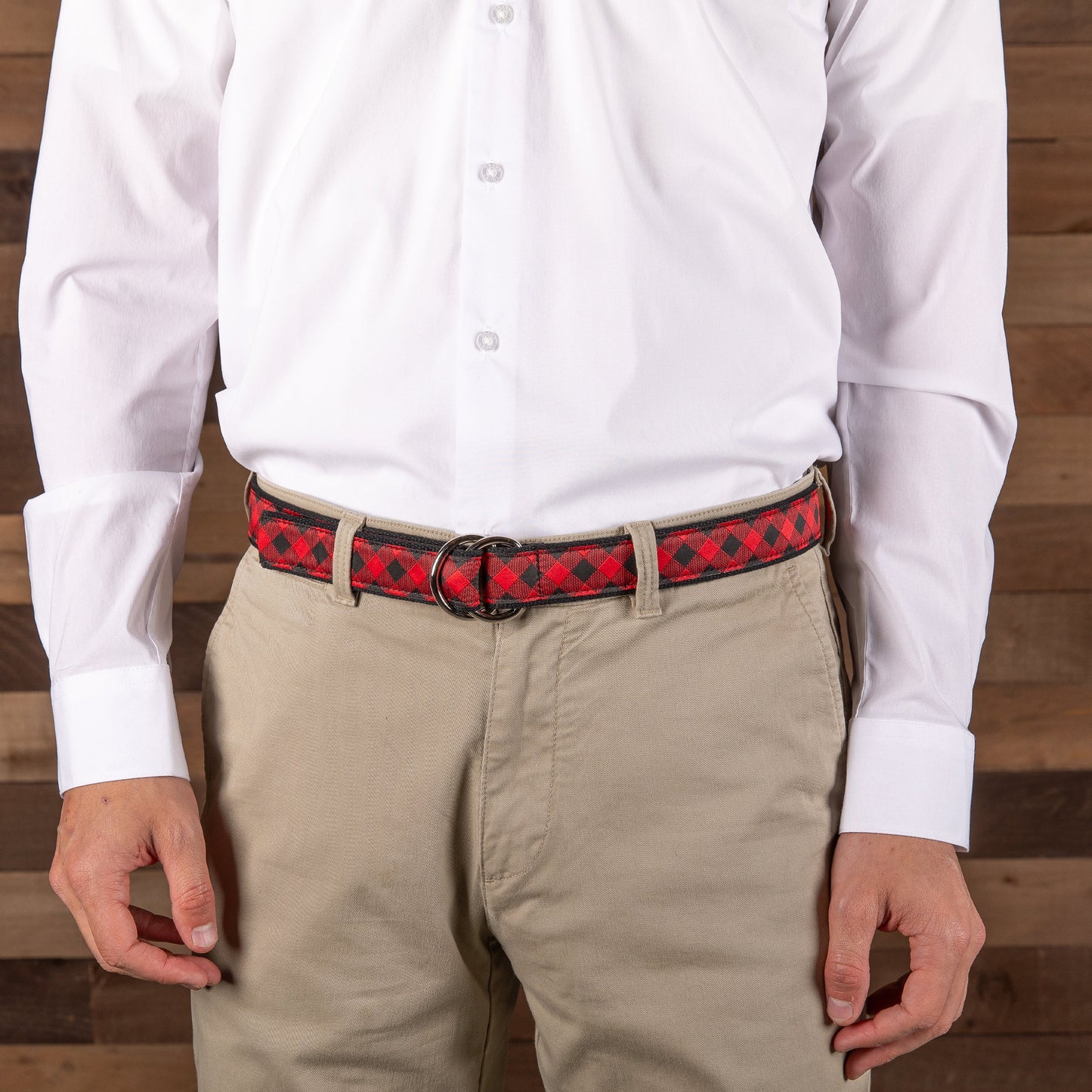 D-Ring Belt - Buffalo Plaid, Red
