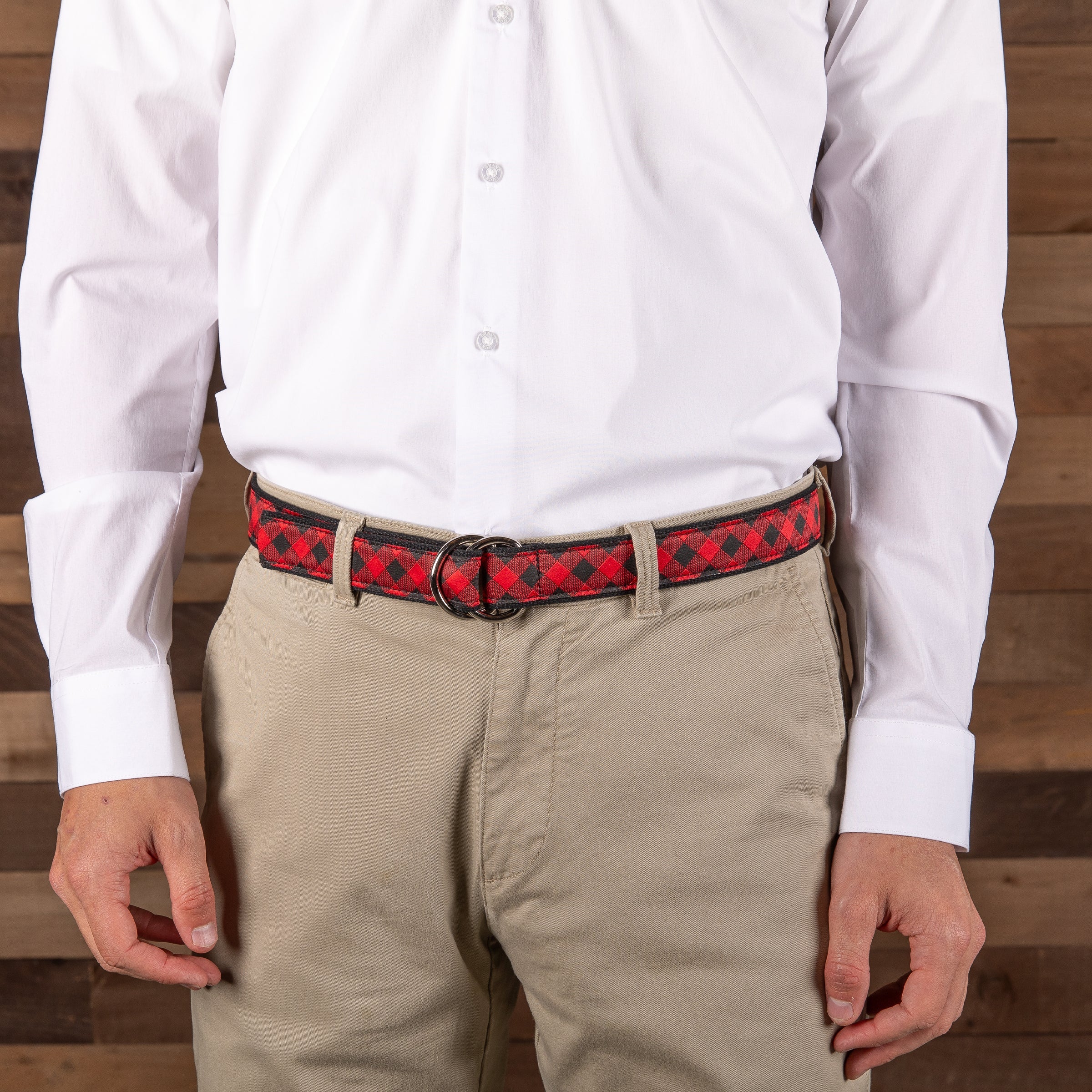 D-Ring Belt - Buffalo Plaid, Red