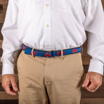 D-Ring Belt - Red Lobster on Navy Blue Thumbnail