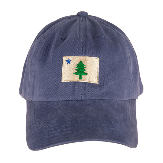Baseball Hat – 1820/1901 Maine Flag on Washed Navy