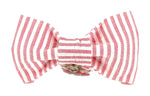 Dog Bow Tie - Pink and White Stripes Thumbnail