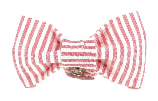 Dog Bow Tie - Pink and White Stripes