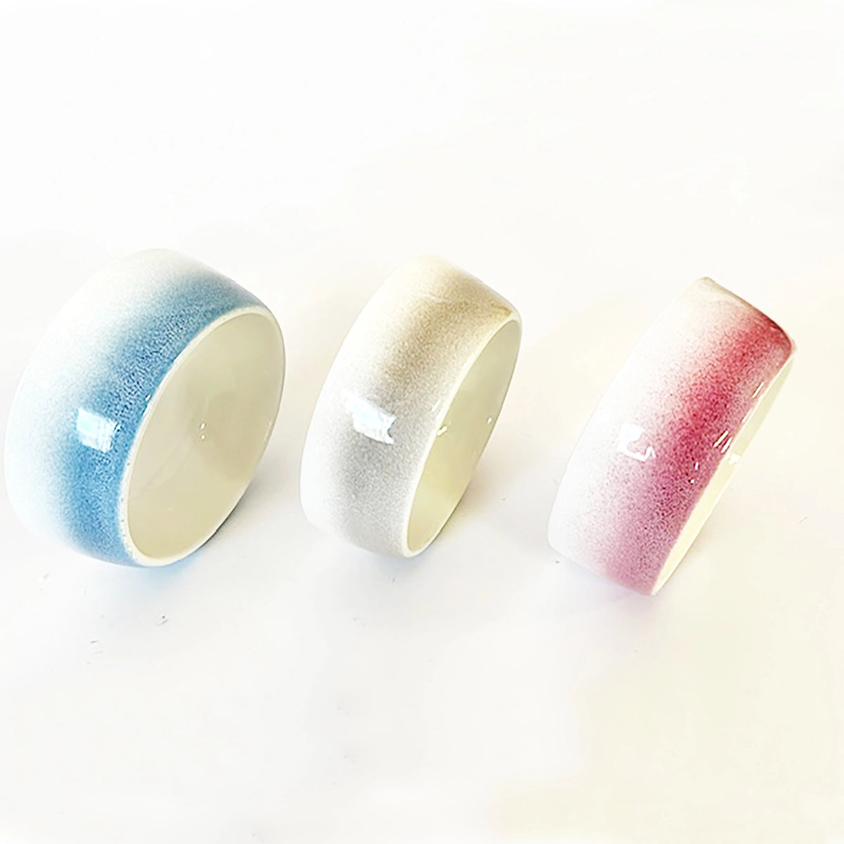 Unique Non-Slip Ceramic Dog Bowls - Porcelain - Blue/White - 2 Sizes