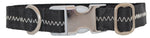 1” Sailcloth Dog Collar - Black w/ White Stitching Thumbnail