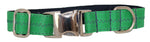 1” Sailcloth Dog Collar - Green w/ Blue Stitching Thumbnail