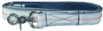 1” x 6ft Sailcloth Dog Leash – White with Orange Stitching Thumbnail