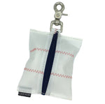 Sailcloth Poop Bag Holder - White with Orange Stitching Thumbnail
