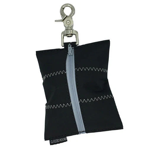 1” x 6ft Sailcloth Dog Leash – Black with White Stitching