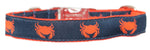 1” Ribbon Dog Collar – Crabby on Orange Thumbnail