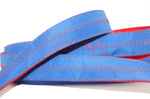 1” x 6ft Sailcloth Dog Leash – Blue with Red Stitching Thumbnail