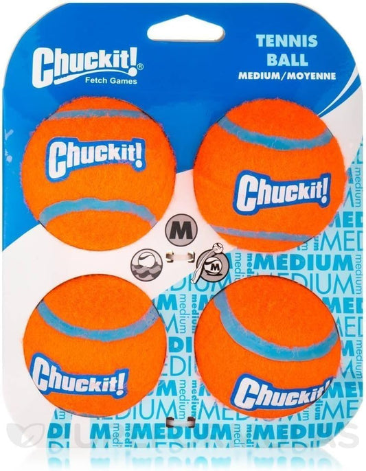 Dog Fetch Toy - Tennis Ball - Medium 4-Pack