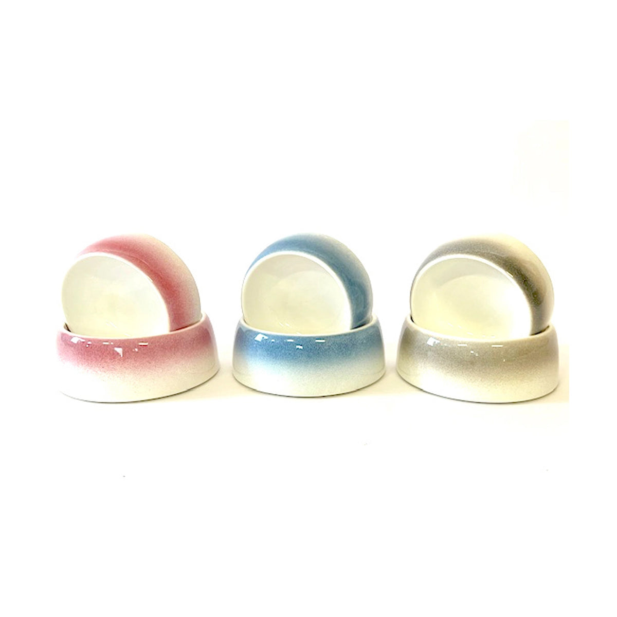 Unique Non-Slip Ceramic Dog Bowls - Porcelain - Blue/White - 2 Sizes