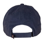 The back of a washed navy blue baseball cap on a white background Thumbnail