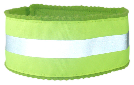 Reflective Fleece Dog Collar - Lime Green