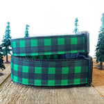 Ribbon Dog Collar – Green Plaid Thumbnail