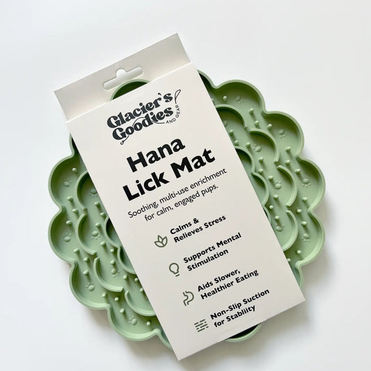 Hana Lick Mat - Floral Enrichment Mat - 8" Sage Green