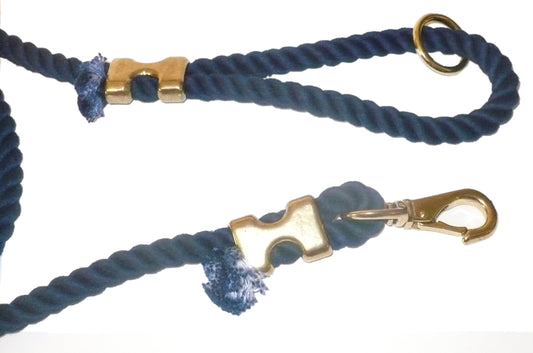 6ft  Cotton Rope Dog Leash – Navy Blue