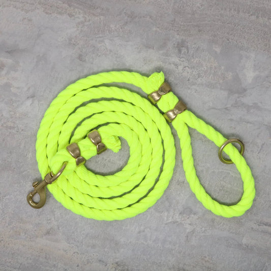 6ft  Cotton Rope Dog Leash – Yellow