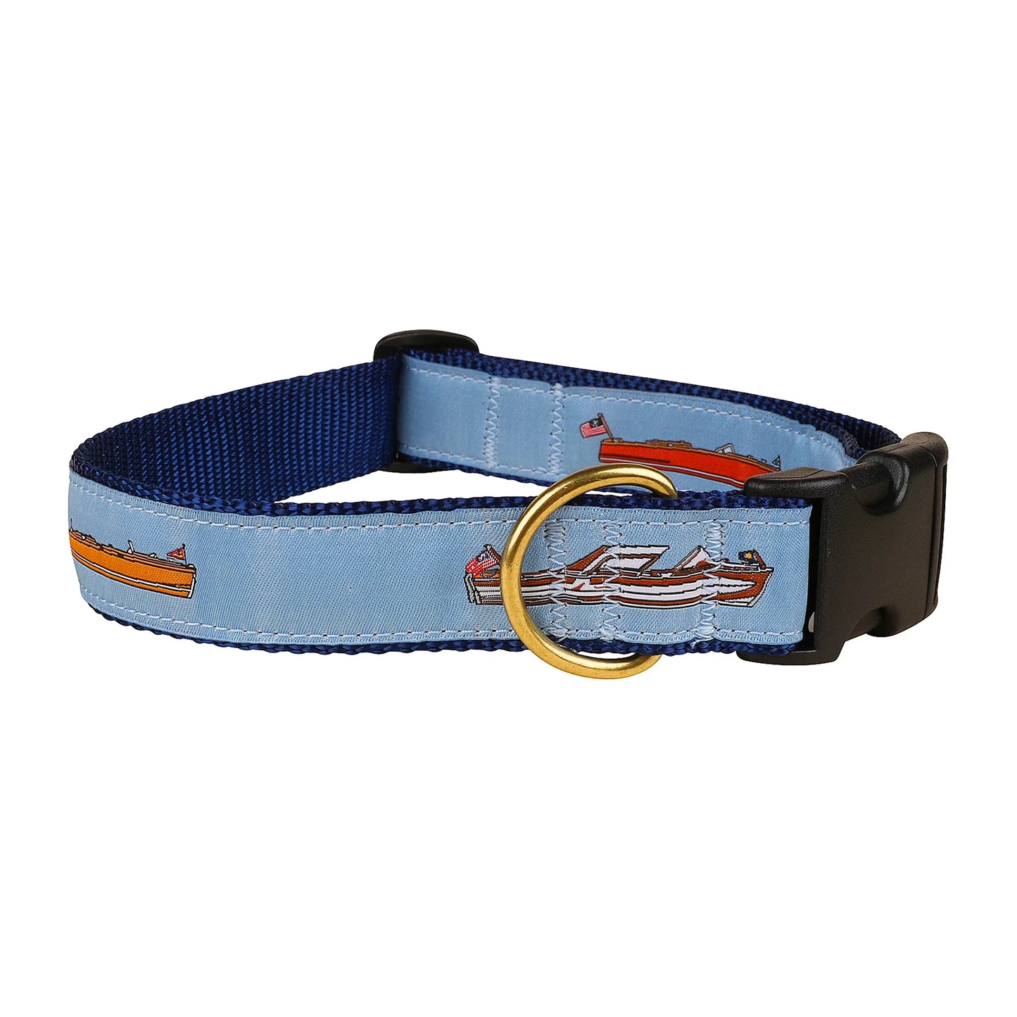 1.25” Ribbon Dog Collar – Classic Lake Boats
