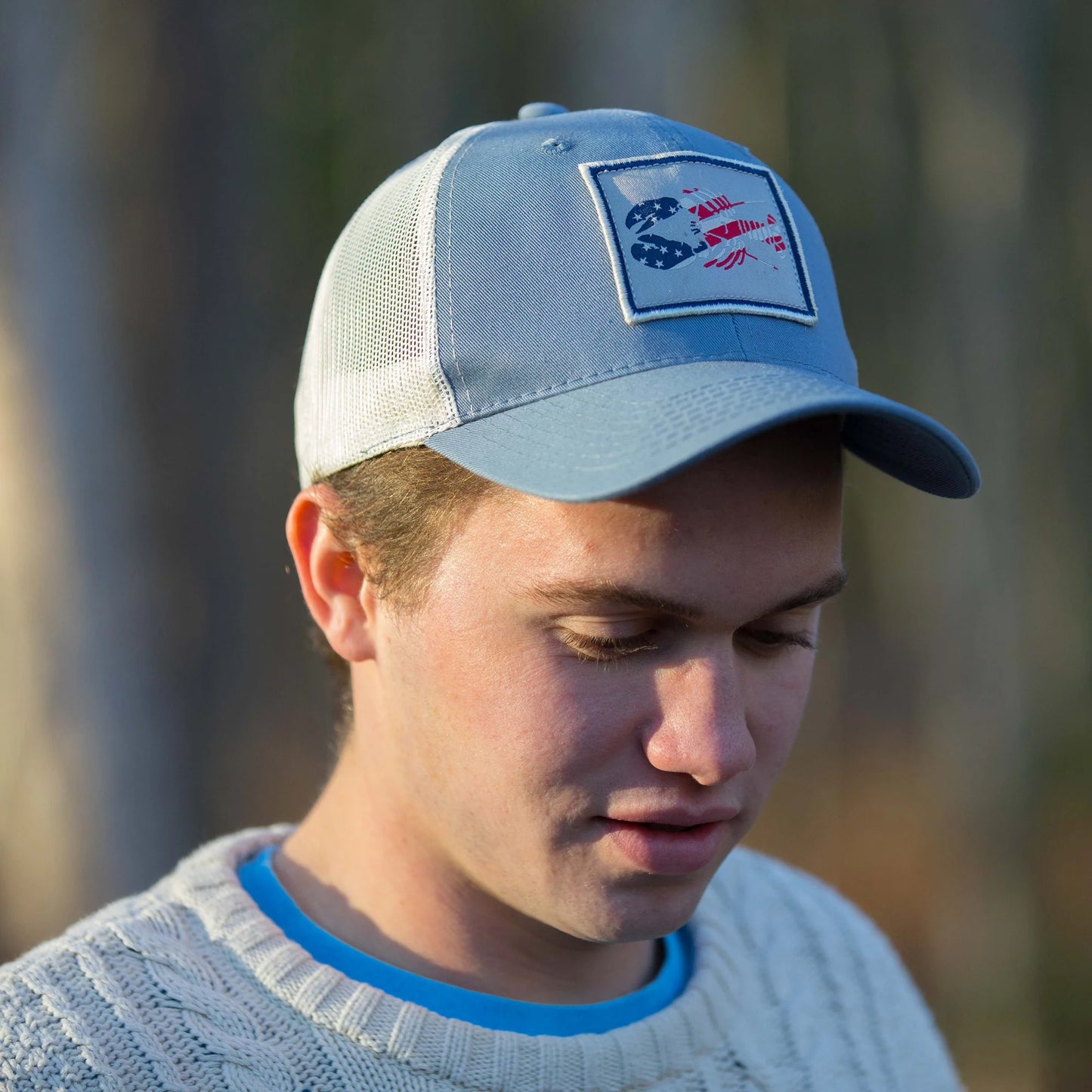 Baseball Hat – Patriotic Lobster Trucker Hat