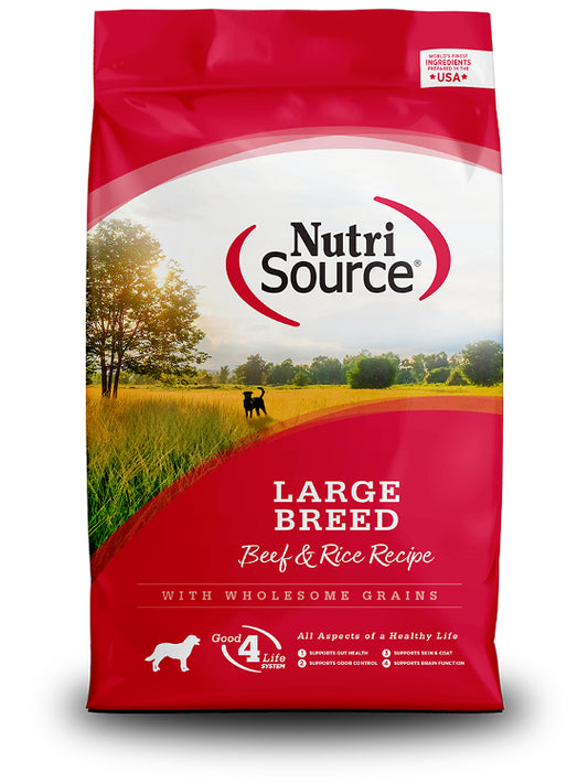 NutriSource Dry Dog Food - Beef & Rice - Large Breed - 26lb