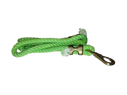 6ft  Cotton Rope Dog Leash – Neon Green