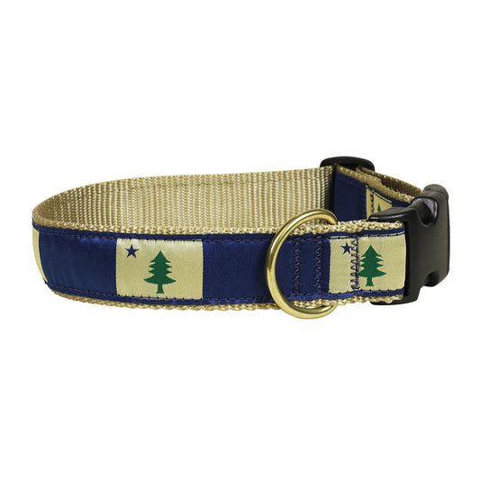 1.25” Ribbon Dog Collar – 1820/1901 Maine Flag