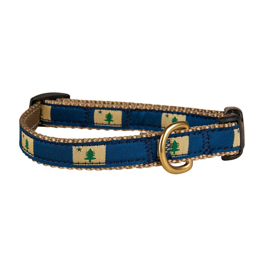 5/8” Ribbon Dog Collar – 1820/1901 Maine Flag